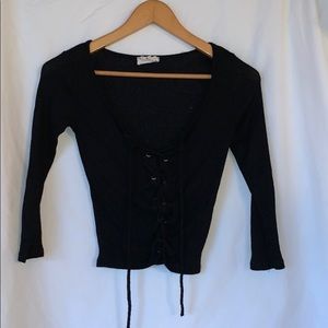 PacSun lace up quarter sleeve